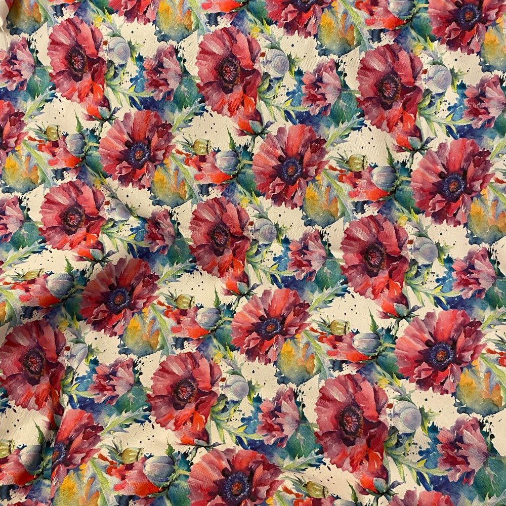 42" x 57" (yard+) bright floral upholstery fabric